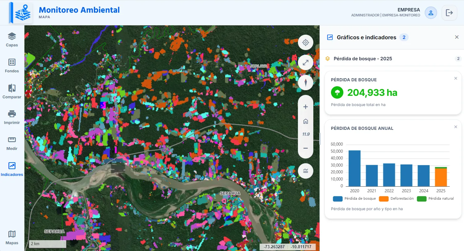 Monitoreo ambiental y pérdida de bosque en Mappi